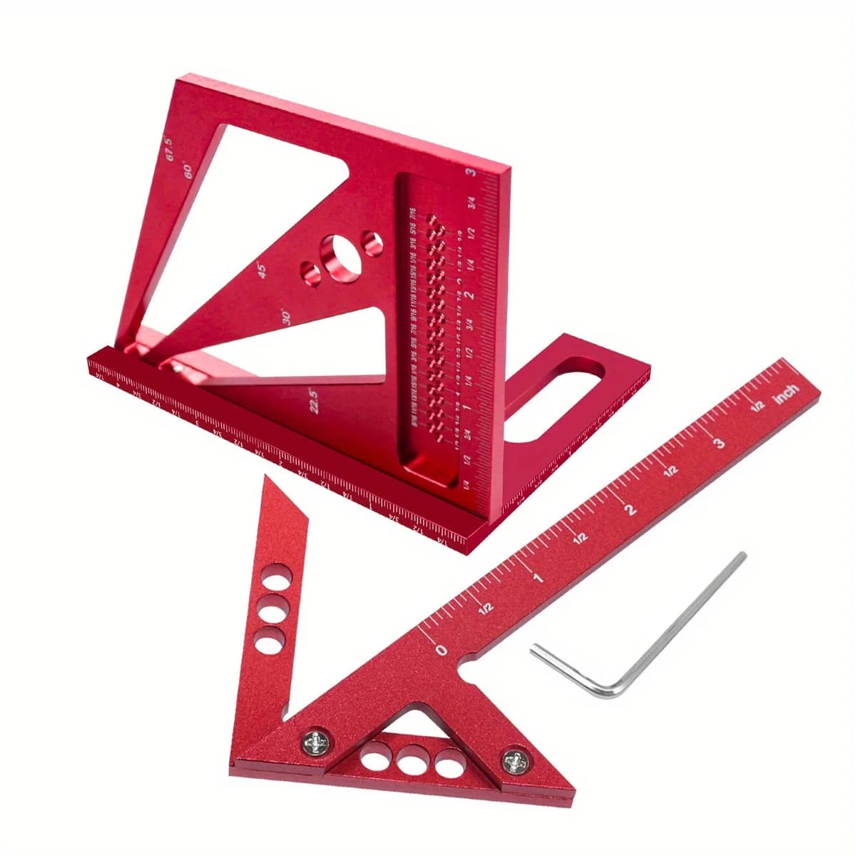 Kompletni set 2-delni aluminijasti kotomer in tesarski kotnik