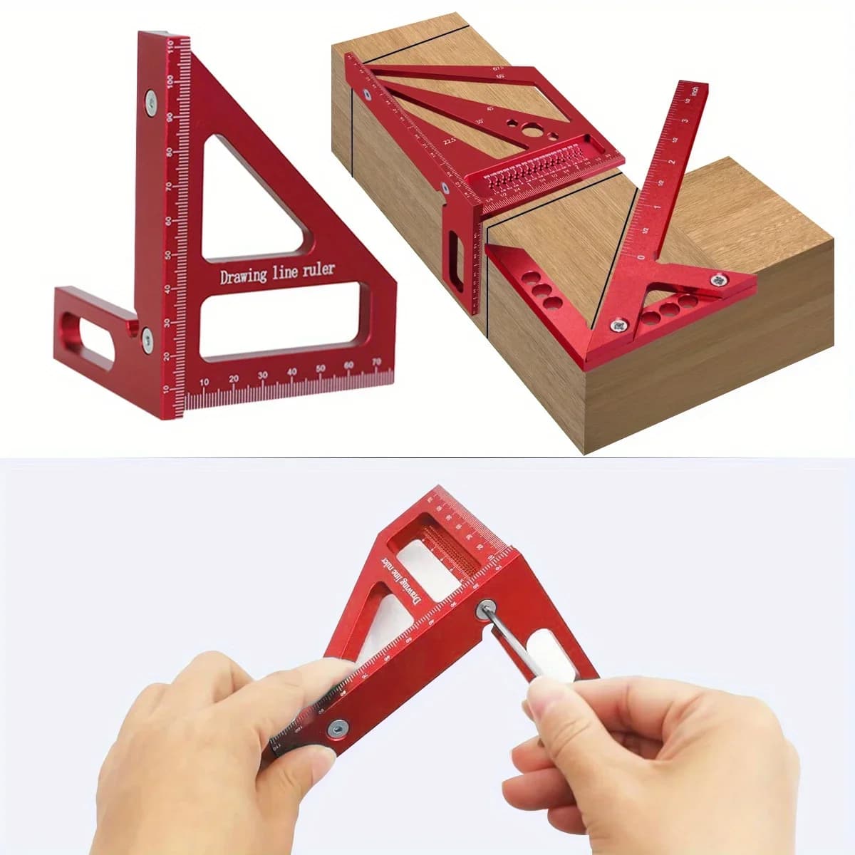 Kompletni set 2-delni aluminijasti kotomer in tesarski kotnik