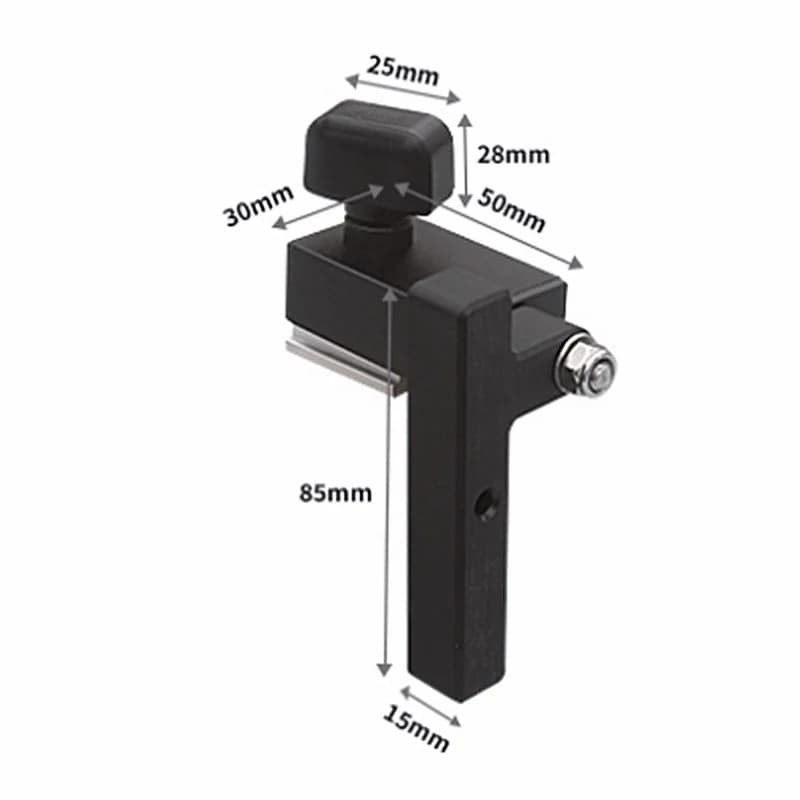 Aluminijasti drsni omejevalnik za T-leto (stop block)