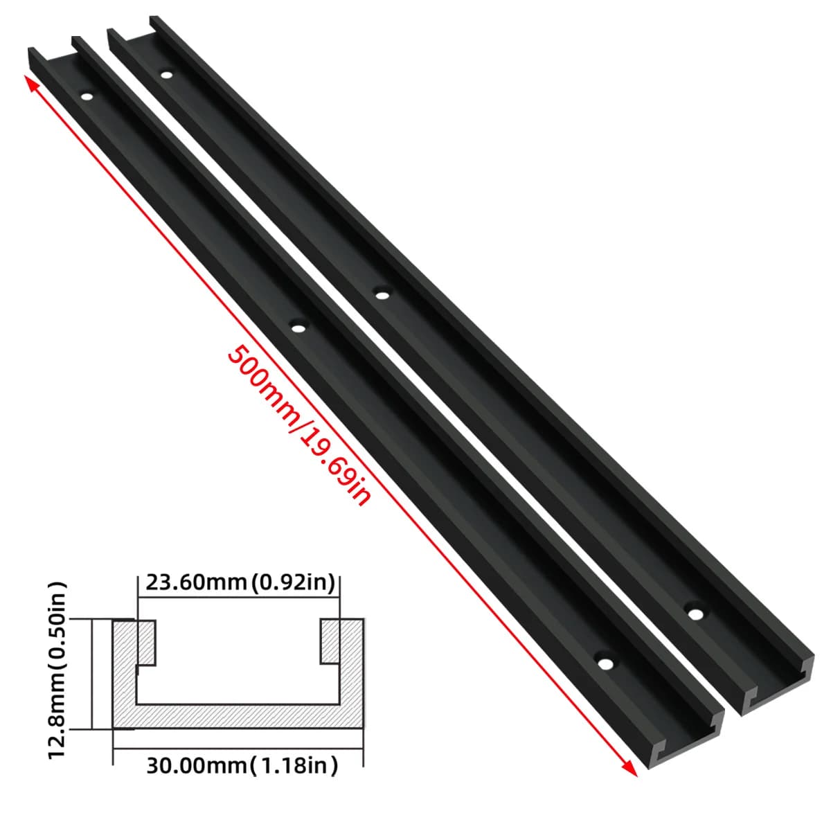 2-delni T30 T-sledni žig za kotne leze 300-500 mm